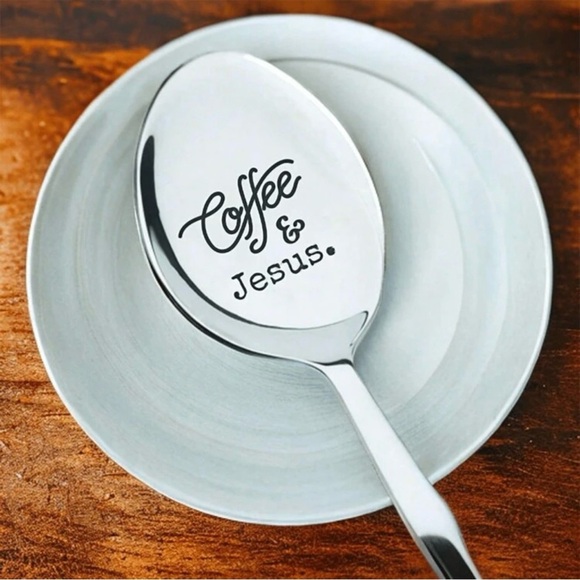 Coffee & Jesus Stir Spoon in Stainless Steel - Picture 1 of 5
